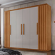 Imagem da oferta Guarda Roupa Casal Roma MDF 6 Portas e 2 Gavetas