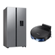 Imagem da oferta Geladeira Side by Side SmartThings com Dispenser de Água Samsung RS57 Inox 560L 127V + Aspirador Robô