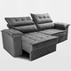 Imagem da oferta Sofá Retrátil e Reclinável 2,40m com Molas e Espuma D33 Thunder Velusoft Cinza Cama inBox