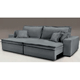 Imagem da oferta Sofa Retrátil E Reclinável Com Molas Cama Inbox Premium 2,12m Tecido Em Linho Cinza Escuro