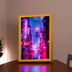 Imagem da oferta Quadro Decorativo Luz noturna LED Moldura cidade bonita decoração