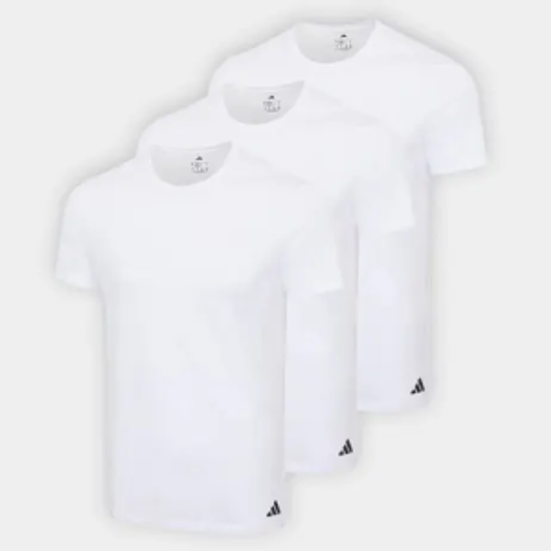 Kit Camiseta Adidas Básicas 3 Peças Masculino