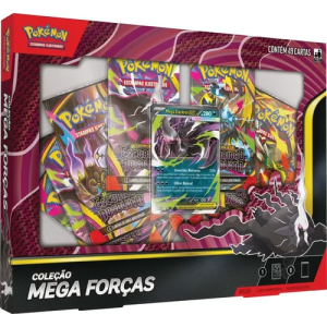 Box Pokémon Mega Forças: Estampas Ilustradas Copag 49 Cartas