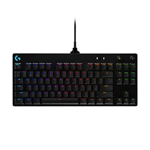 Teclado Mecânico Gamer Logitech G PRO com Layout US RGB LIGHTSYNC Design TKL Cabo Destacável e Switch Exclusivo GX