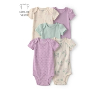 Kit Body Bebê 5 Peças Floral e Texturizado - Multicor | Carter's