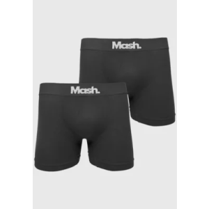 Kit 2pçs Cueca MASH Boxer Sem Costura Logo Preta
