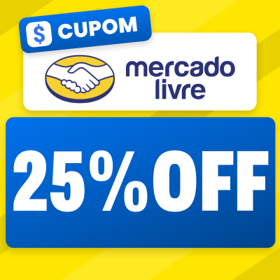 Cupom Mercado Livre: 25% OFF acima de R$ 1 (até R$ 500) em Selecionados