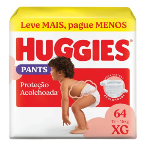 Fralda Huggies Proteção Acolchoada Pants XG 64 unidades
