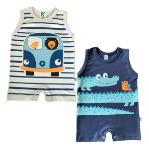 Kit 2 Macaquinhos Bebê (Tam. 4 a 16M) Várias estampas