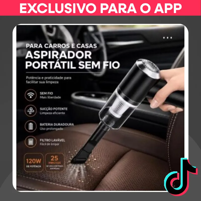 Mini Aspirador de Pó 3 em 1 Portátil USB Recarregável 120W