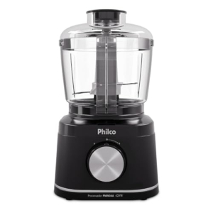 Processador De Alimentos Philco Pmn04a 420w Com Jarra 500ml Função Pulsar E Trava De Segurança Preto 220v