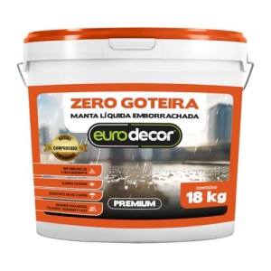 Manta Liquida Emborrachada Premium Euro Decor Zero Goteira 18KG Contra Fissuras Trincas Infiltrações (Gelo)