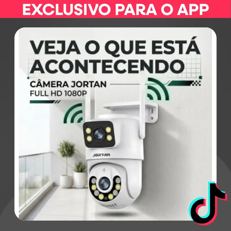 Câmera Segurança Jortan Wi-Fi IP Externa 360° Full HD | Visão Noturna IP66