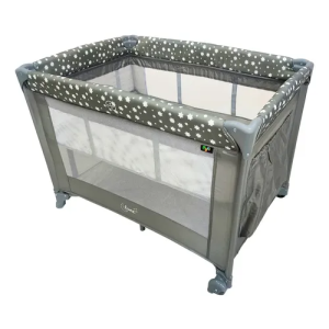 Berço Portátil Infantil Cercado Desmontável Lune Maxi Baby - CINZA