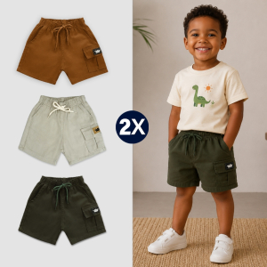 Kit 2 Short Cargo Infantil Juvenil (Tam. 2 a 16 anos)