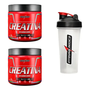 Kit 2 Creatina Integralmedica 300g + Coqueteleira 600ml