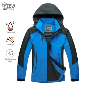 Jaqueta Masculina Corta-Vento e Impermeável Trvlwego para Caminhada e Viagem