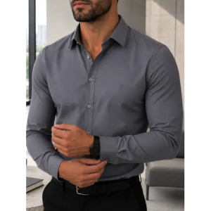 Camisa Social Masculina Manga Longa