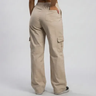 Imagem da oferta Calça Cargo Feminina Wide Leg Algodão Cintura Alta Y2k