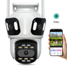 Imagem da oferta P15 Câmera IP WiFi iCsee com lente tripla e três telas Câmera PTZ de segurança externa com detecção AI e seguranç