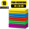 Imagem da oferta Kit 10 Panos de Limpeza Microfibra Alta Absorção Flanela Automotivo Carro Pia 30x30cm Vidro Multiuso Pano De Limpeza