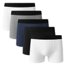 Imagem da oferta 5 Cuecas Algodão Boxer Basic Lisa Masculina Forro Duplo Costura Tripla Sortido