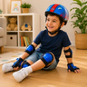 Imagem da oferta Kit Proteção E Capacete Infantil Completo 7 Peças - Azul E