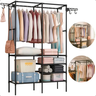 Imagem da oferta Closet Aberto IRSINA 2 Divisórias Preto com 6 Prateleiras Aço Inox