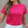 Imagem da oferta Blusa Feminina Camiseta Baby Look Lisa Algodão Gola Redonda