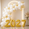 Imagem da oferta Kit Balão Bexiga Ano Novo 2027 Metalizado Branco