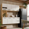 Imagem da oferta Armário De Cozinha Completa Aéreo 7 Portas E 2 Gavetas Planejada Suspenso Branco Off White Carvalho Nature Amadeirado Juliana