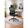 Imagem da oferta Cadeira de Escritório Ergonômica Estofada Preta com Regulagem de Altura e Rodízios