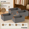 Imagem da oferta Kit com 4 Caixas Organizadora De Guarda Roupa Cesto Gaveta Dobrável