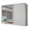 Imagem da oferta Guarda Roupas Casal 2 Portas Com Espelho 4 Gavetas Áustria Branco