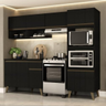 Imagem da oferta Armário De Cozinha Completa C Balcão Atlanta Essence Carraro Preto Touch