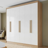 Imagem da oferta Guarda Roupa Casal 6 Portas 2 Gavetas Lyon Yescasa CinamomoOff White