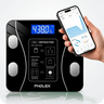Imagem da oferta Balança Digital Corporal Bioimpedância Pholex Com Aplicativo Bluetooth Android e iOS Vidro Temperado Alta Capacidade Balança Academia Personal