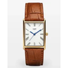 Imagem da oferta Relógio Masculino Quadrado Rose Gold Couro Croco Marrom