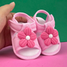 Imagem da oferta Sandália infantil com flor em Tecido Confort Soft (Tam. 13 ao 18, Diversas cores)