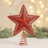 Imagem da oferta Ponteira Estrela Brilhante Glitter Dourada Prata Vermelha Ponteira Grande 20cm Para Árvore de Natal Decoração Natalin