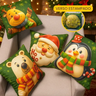 Imagem da oferta Kit 4 Almofadas Natal Frente E Verso Cheias Fibra Siliconada Desenho Do Tecido Sereno De Natal