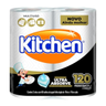 Imagem da oferta Papel Toalha Kitchen Folha Dupla - Pack Com 2 Rolos De 60 Unidades De 19x22 Cm Cada