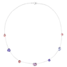 Imagem da oferta Colar Life Colors em Prata 925 com Cristais Rosa e Roxo