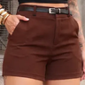 Imagem da oferta Shorts Alfaiataria Feminino Social Cintura Alta Bolsos Verão