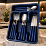 Imagem da oferta Faqueiro 24 Peças Inox Cabos Azuis Premium