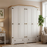 Imagem da oferta Guarda-Roupa Casal 4 Portas 2 Gavetas Smile Móveis Serpil BegeCremeCarvalho
