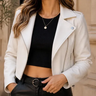 Imagem da oferta Jaqueta Cropped Feminina Couro Premium Estilosa Fashion Luxo