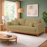Imagem da oferta Sofá Living 2 Lugares Suede Resistente Madeira + Almofadas