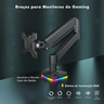 Imagem da oferta Suporte Articulado para monitor com Rgb, 2 entradas Usb-A, 1 entrada Usb-C