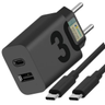 Imagem da oferta Carregador Turbo 30W Porta Dupla (USB-A + USB-C) + Cabo Ultra Rápido de 1M Premium Compatível com Todos Dispositivos Android, iPhone 1516, Samsung G